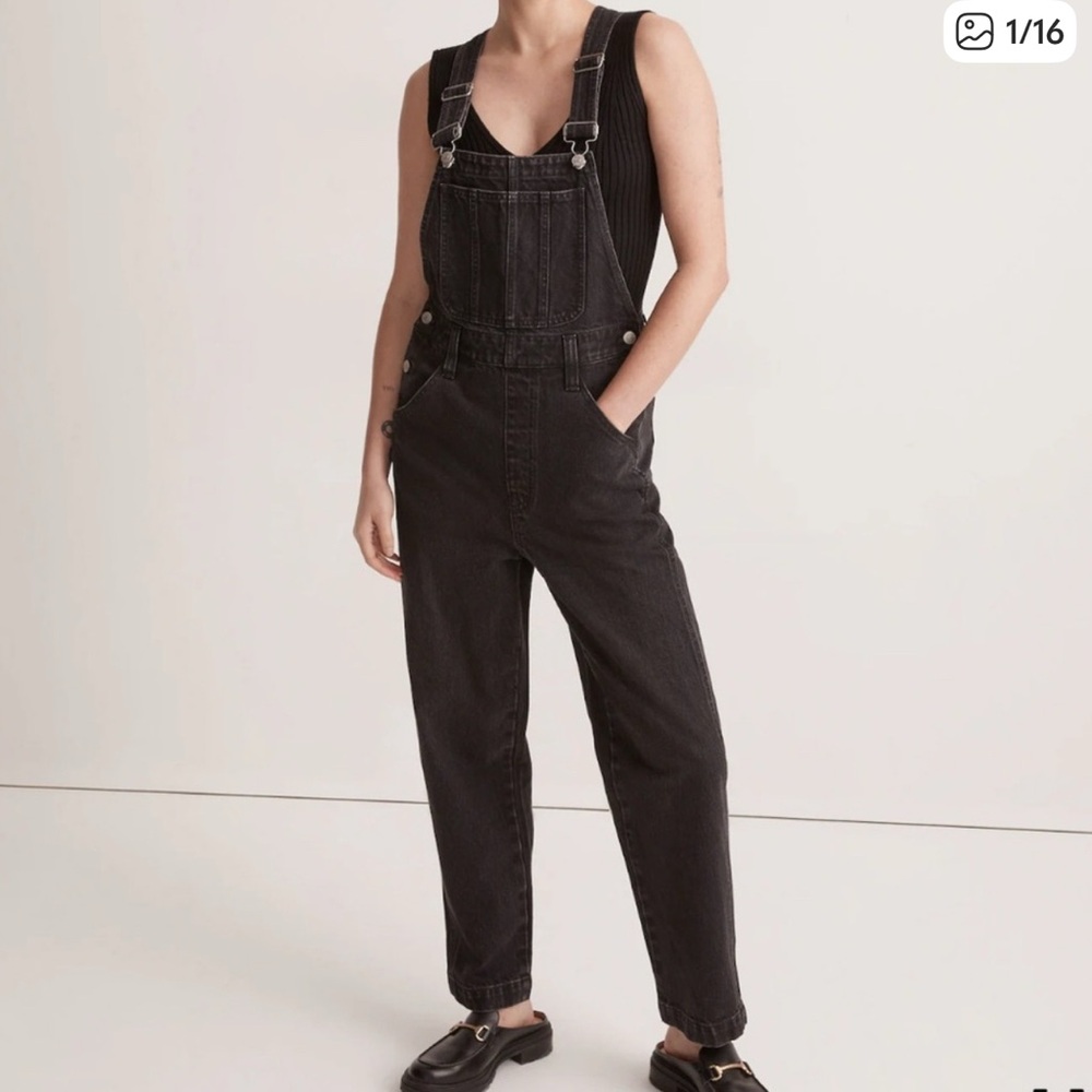 Madewell Black Denim Overalls